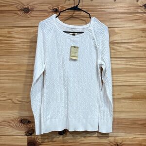 Sonoma Women's Cream Cable Knit Sweater